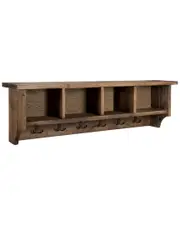 Alaterre Modesto 48in Reclaimed Wood Entryway Wall Hooks with Storage Cubbies