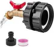 2.44" Fine Thread Adapter for 275-330 Gallon IBC Tote Tank Solid Water Shut-Off