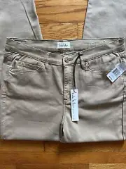 NWT Nicole Miller Women's SOHO High Rise Ankle Skinny Chino Pants - Sz 12, Khaki