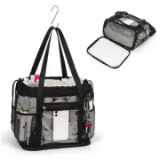 Shower Caddy Portable, Mesh Shower Caddy with Hook, Large 08-Black with S Hook