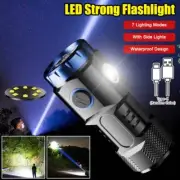 Mini LED Flashlight Torch Side Light Soft Lamp Magnetic USB Rechargeable Camping