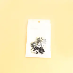 5件裝個性暗黑風萬聖節骷髏黑貓琺瑯吊飾 創意貓咪造型滴油合金吊墜 飾品製作DIY項鍊耳環配件