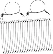 ADOCARN Lightweight Fishing Wire Leaders Swivel Snap 50pcs Anti-bite Line for Flexible and Sturdy Performance