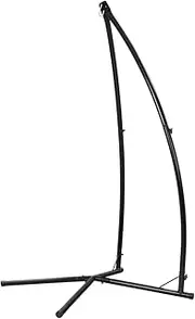 Hammock Chair Stand, Steel Frame, 360° Rotation, 120kg Capacity, 210cm Height, Black