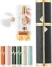 AlxMuNao Perfume Atomizer Refillable,Empty Portable Cologne Dispenser,Mini Aftershave Sprayer for Men and Women 5ML (Black)