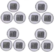 Anneome 12 Pcs Electronic Clock Motorbike Digital Dash Digital Clock Small Digital Pocket Watch Small Decorative Clock Shelf Accesorios para Auto Projector Clock Sticker Car Movement White