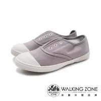 在飛比找momo購物網優惠-【WALKING ZONE】女 素面6孔直套免綁帶懶人帆布鞋