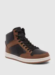 GUESS Women's Black Brown Luny High Top Sneakers Size: 10