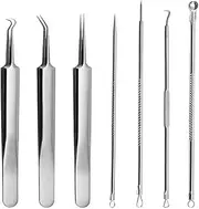 Comedone Remover Kit | 7X Whitehead Pore Extractor Clip | Stainless Steel Blemish Cleaner Clip Face Beauty Tool For Adults Travel Use