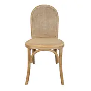 [Florabelle Living] Alwyn Rattan Elm Wood Dining Chair Grey Dust