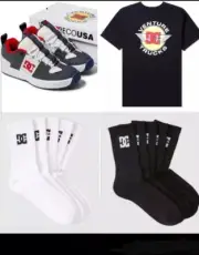 DC x Venture Lynx OG skateboard shoes Tshirt XL & black or white socks 8 to 12