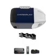 1/2 HP Blue Chain Drive Garage Door Opener 1 Button Remote Single Light Lens