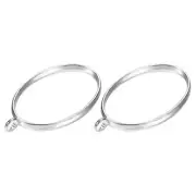 20 Pcs Oval Geometric Hollow Frame Pendants (Silver Tone)