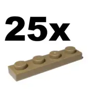 NEW LEGO - PLATES - 1 x 4 - Tan Dark plate x 25 - 1x4