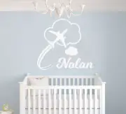 Custom Name Clouds & Airplane Vinyl Wall Decal-Wall Decal Sticker for Nursery