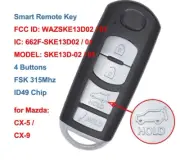 roximity Smart Remote Auto Car Key fob 315Mhz PCF7953P 49 CHIP for Mazda