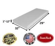 FoamRush Bunk( 32" x 29") High Density Foam Mattress Replacement Medium Firm USA