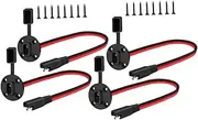 PAMINGONO 4 Sets Sae Power Socket Connector with Mounting Screws for Solar Panel Flush Installation Durable Extension Cable for Solar Generator Rv and Automotive Applications