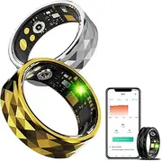 Smart Ring, Fitness Smart Ring 2025 IP68 Waterproof Sleep Heart Rate Blood Oxygen Ring Ladies Bluetooth Health Ring Step Counter for Android IOS, Silver #8