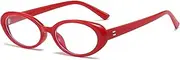 WHHJM Oval Blue Light Blocking Glasses for Women Men Retro 90s Small Oval Frame Glasses Computer TV Eyeglasses