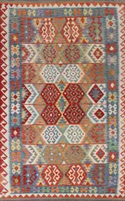 Wool Reversible Kelim Kilim Rugs Flatweave Tribal Wool Carpet 7x10 ft