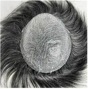 Mens Wig Hair Human Hair System Men's Hairpiece No Glue Required 0.08mm Thin Skin Toupee for Men Mens Toupee(1B50#,7x10)