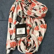 Jane Gang Members Only Large Scarf Orange New With Tag