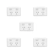 5X Double Power Point Wall Socket Outlet GPO 10A Amp 240V SAA Approved…