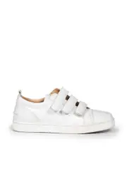 White Velcro Leather Trainers