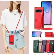 For Samsung S25 S24 S23 S22 S21 Ultra S10 Plus Note Crossbody Case Wallet Cover