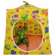 Yellow, Springtime Print Toy Play Pop Up Tent, 2 Sleeping Bags, Handmade