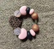 Leopard Brown Gold Black & Pink Tumbler Or Bag Handle Charm - Valentines Day