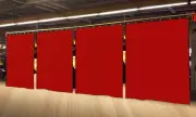 Lot of (4) Economy Red Curtain Panel/Partition 15 H x 4½ W, Non-FR