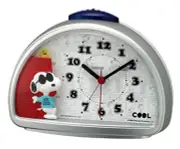 RHYTHM Snoopy Alarm Clock Analog Electronic Sound Alarm Silver JOE COOL 4SE563MS