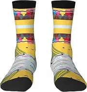 [EdWal] Soft Cute Crayons Box print Moisture Wicking Socks Sports Socks for Men and Women Warm thermal Boot Hiking Socks