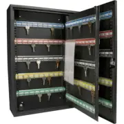 BARSKA Key Cabinet 200 Keys Organized Heavy-Duty Lock Box Safe w/ Key Lock Black