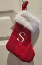 Hobby Lobby Red 9" Monogram S Christmas Stocking New
