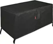 Sheechung Rectangular Fire Pit Cover Fits 44-48 Inch Fire Table Outdoor Black