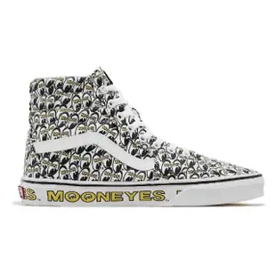 【VANS】休閒鞋 Sk8-Hi 男鞋 女鞋 白 黑 MOONEYES 聯名款 滿版眼睛 高筒 帆布鞋(VN0A7Q5N6M5)