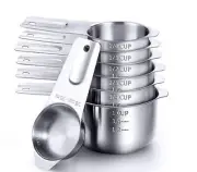 7Pcs Stainless Steel Measuring Cups Stackable Measuring Scoop for Baking Cooking