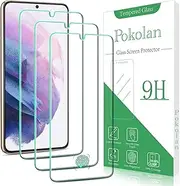 [Pokolan] [3 Pack] Screen Protector For Samsung Galaxy S21 Plus 5G Tempered Glass, 9H Hardness, Fingerprint ID Compatible, HD Clear, Bubble Free, Anti Scratch, Easy to Install