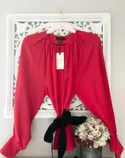 TED BAKER Tryniti Blouse RRP £110 Size 2 UK 10 Top With Belt