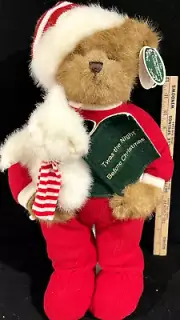 Bearington Collection 173079 Nicholas Nightcap 14" Plush Christmas bear Santa