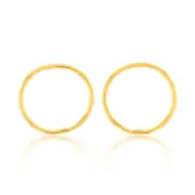 Gold Plated Sterling Silver 13mm Plain Sleeper Earrings