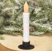 6" White Frosty TIMER Taper Candle