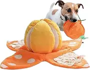 Foraging Mat for Dogs | Pet Sniffing Pad | Plush Orange Shape Feed Puzzle with Squeaky Paper Self-Entertaining for Scent Work Large Medium Senior Breeds Puppies