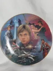 Star Wars 1997 Plate Heroes And Villains Luke Skywalker with COA