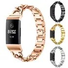 Stainless Steel Bracelet Watch Link Band Strap Replacement for Fitbit Charge 3 4