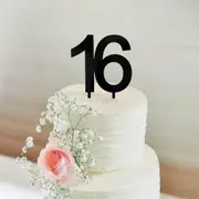 Acrylic Black Age 16 Cake Topper
