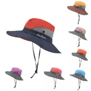 Women Wide Brim Ponytail Hat Sun Protect Visor Summer Beach Cap Anti Uv Floppy